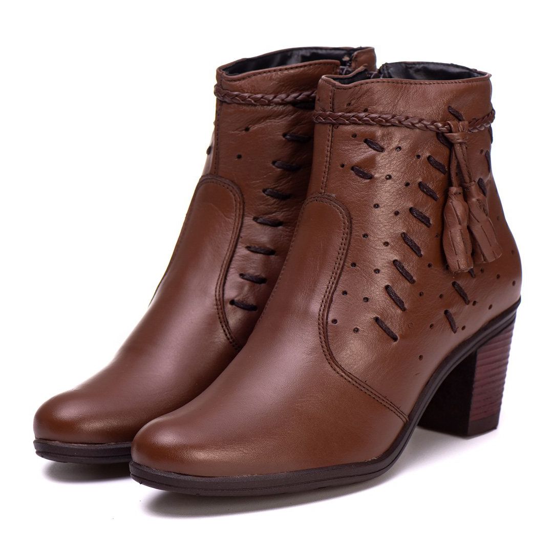 Bota Coturno Feminino Couro Legitimo Mouro - REF: 6803 