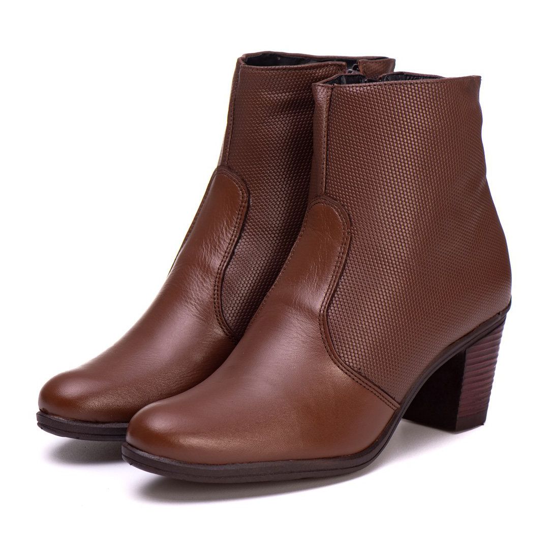 Bota Coturno Feminino Couro Legitimo Mouro - REF: 6807 