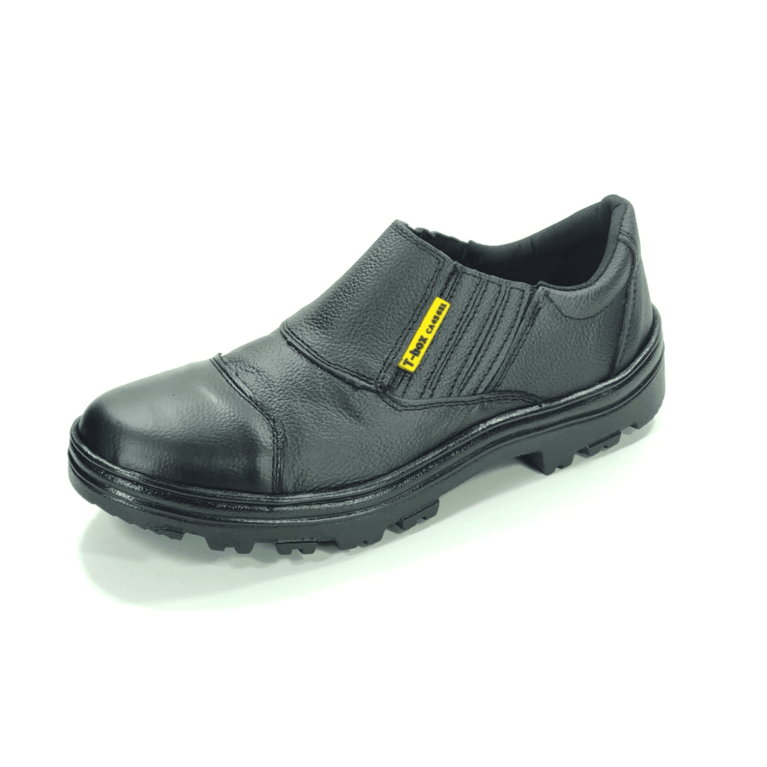 Sapato de Segurança Unissex T-Box 01 Preta em Couro, com Elástico Lateral – CA 45.651