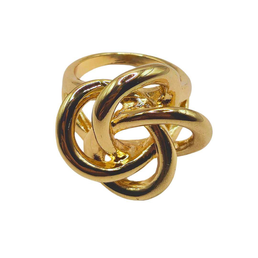 Anel Feminino Entrelace Dourad - SOBERANA