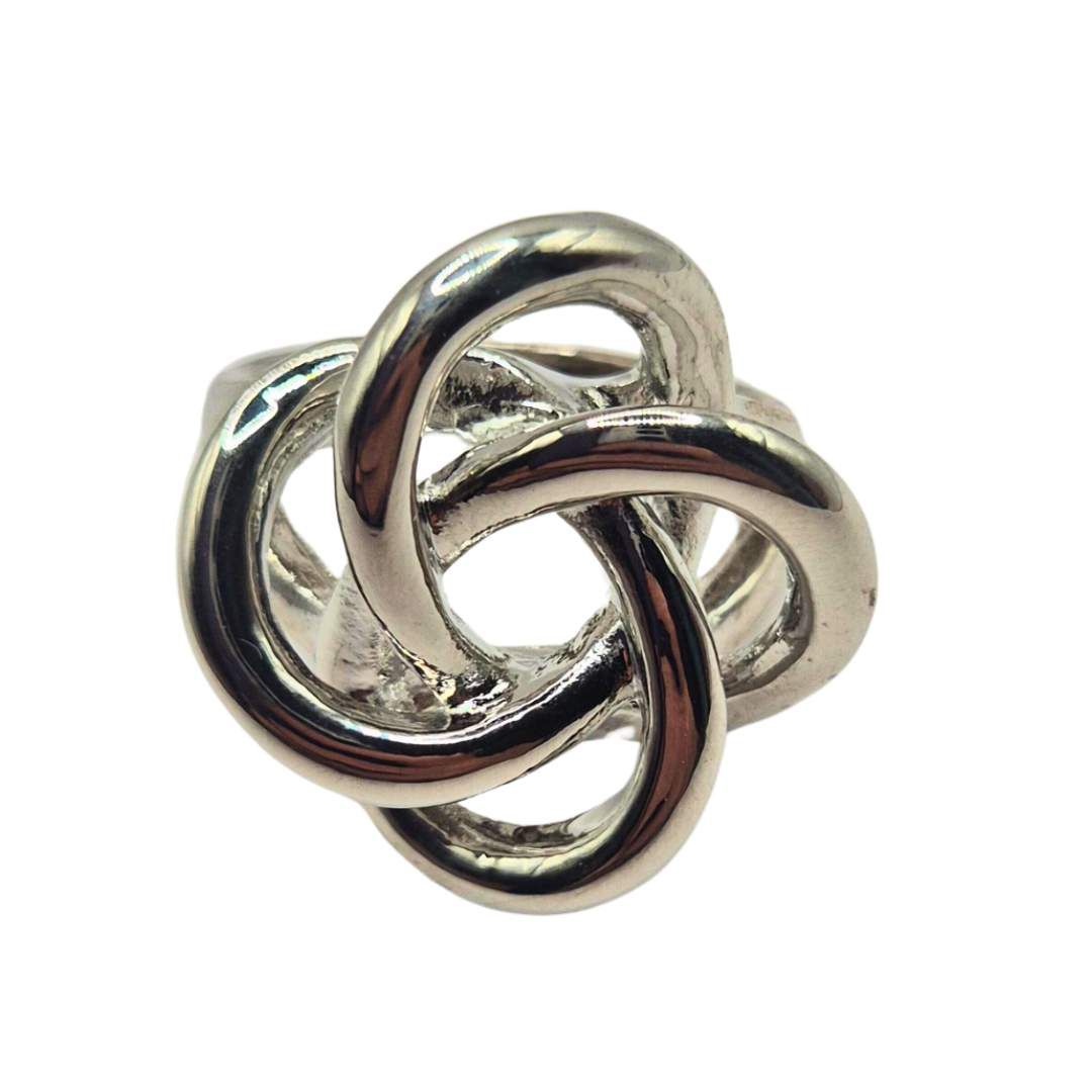 Anel Feminino Entrelace Prata - SOBERANA