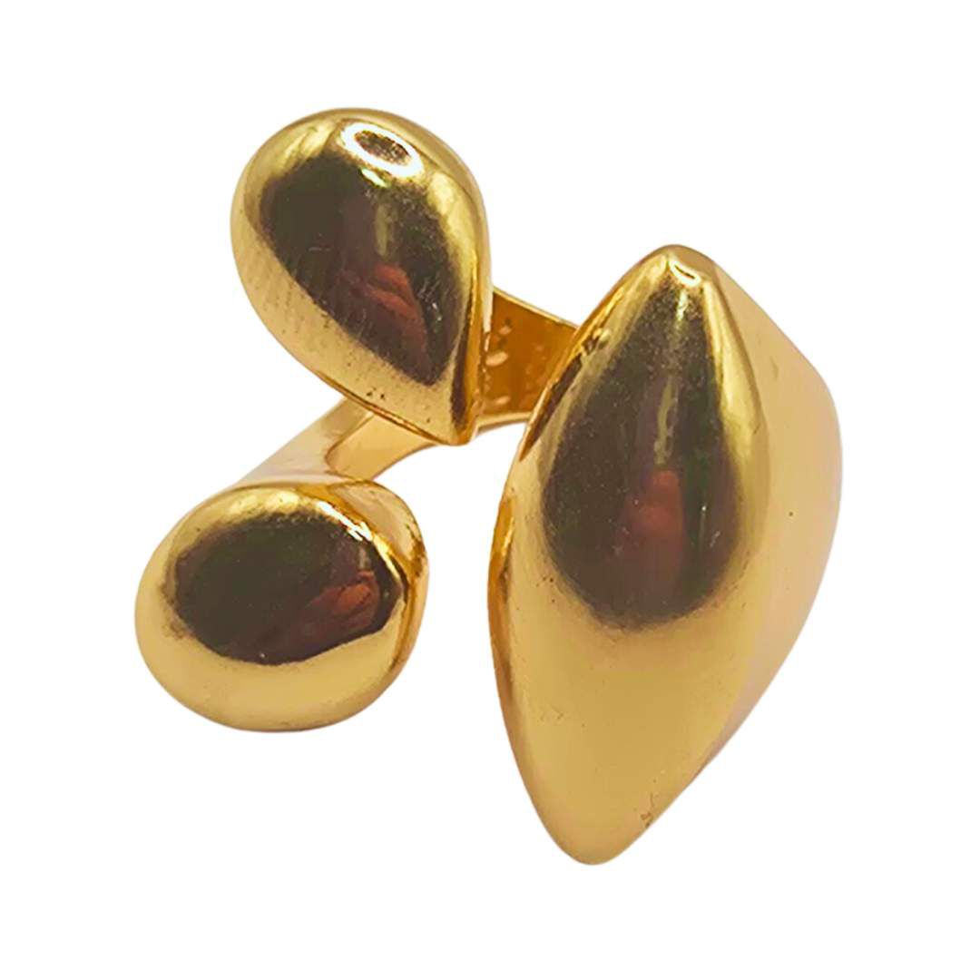 Anel Feminino Gotas Dourado - SOBERANA