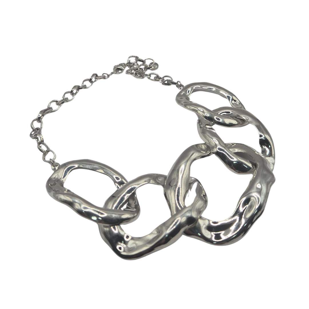 Colar Feminino Entrelaçado Pra... - SOBERANA