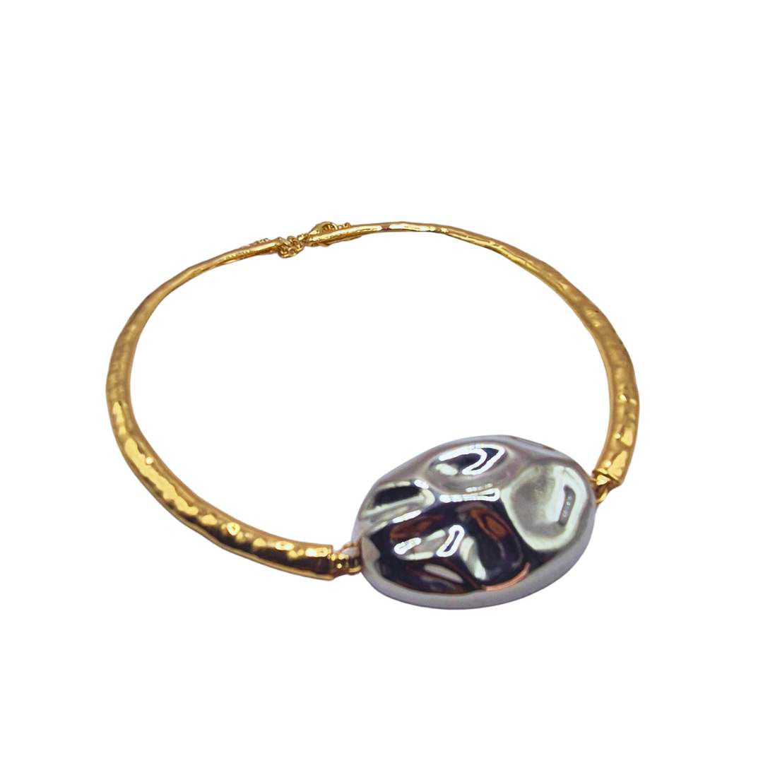 Colar Feminino Esfera Oval Mar... - SOBERANA