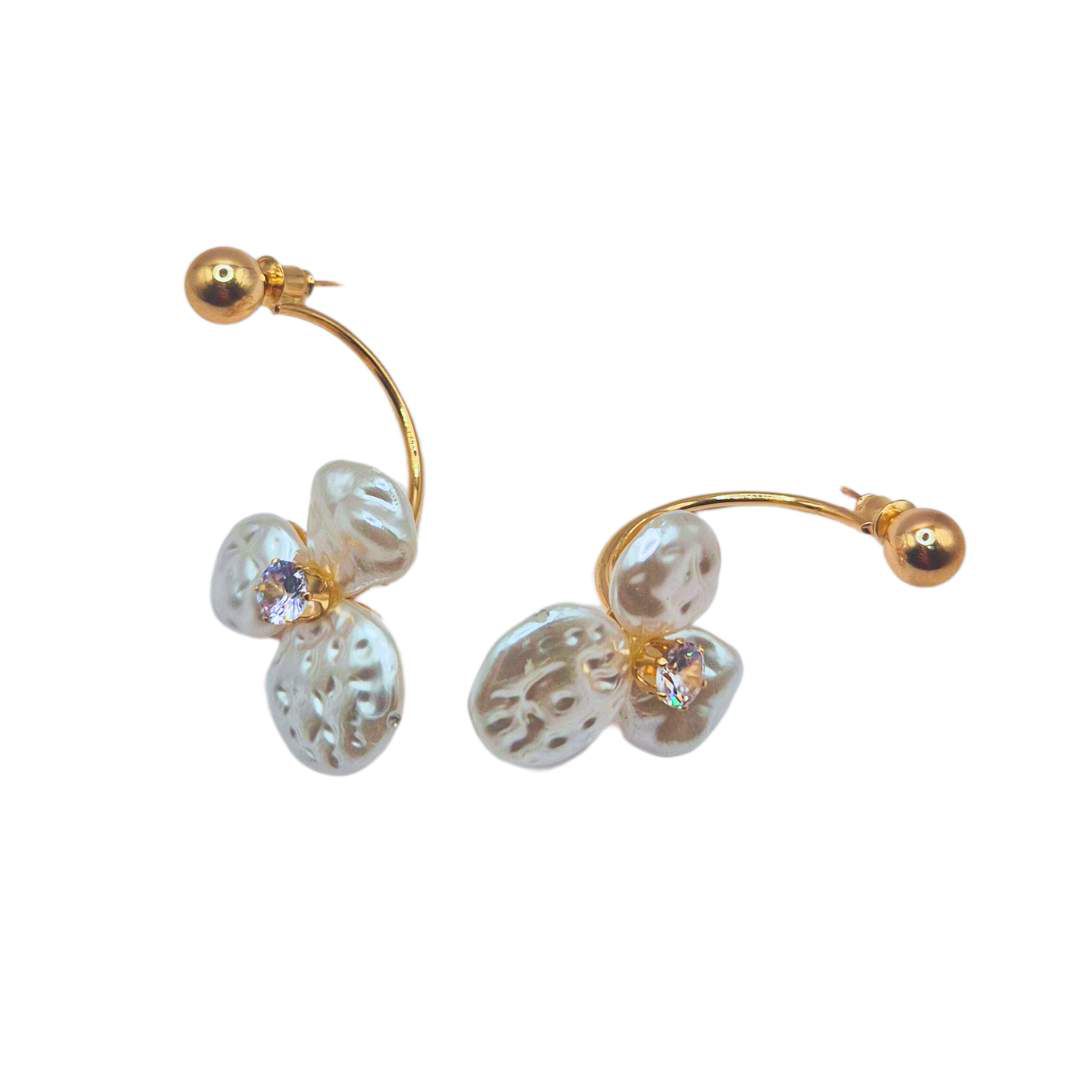 Brinco feminino Pérola Flor Or... - SOBERANA