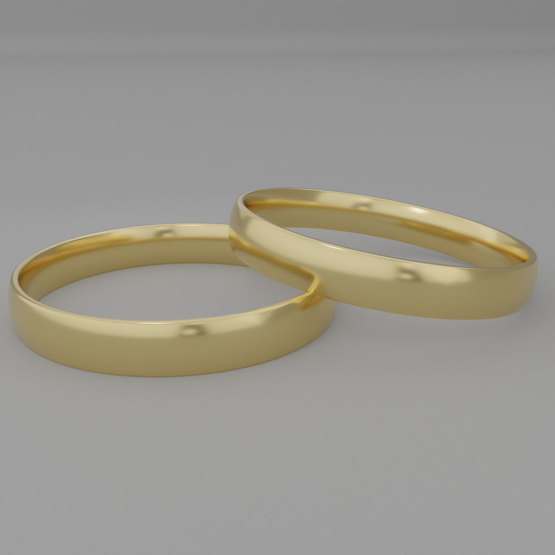 Alianças de noivado casamento em ouro 18k 750 3mm tradicional anatomicas tradicionais
