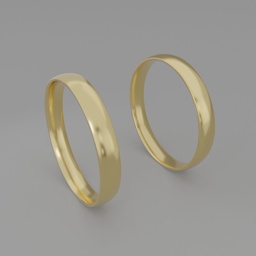 Alianças de noivado casamento em ouro 18k 750 3mm tradicional anatomicas tradicionais