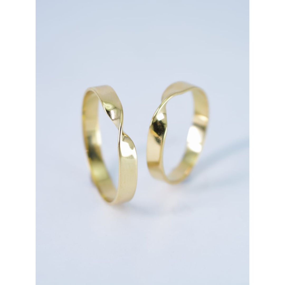 Alianças de noivado casamento infinito em ouro 18k 750 3.5mm