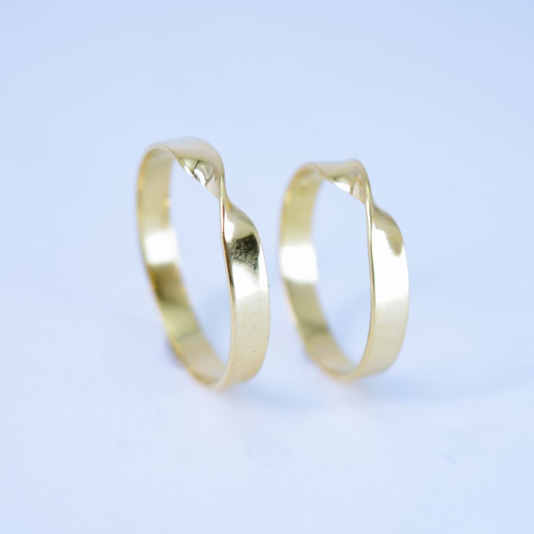 Alianças de noivado casamento infinito em ouro 18k 750 3.5mm