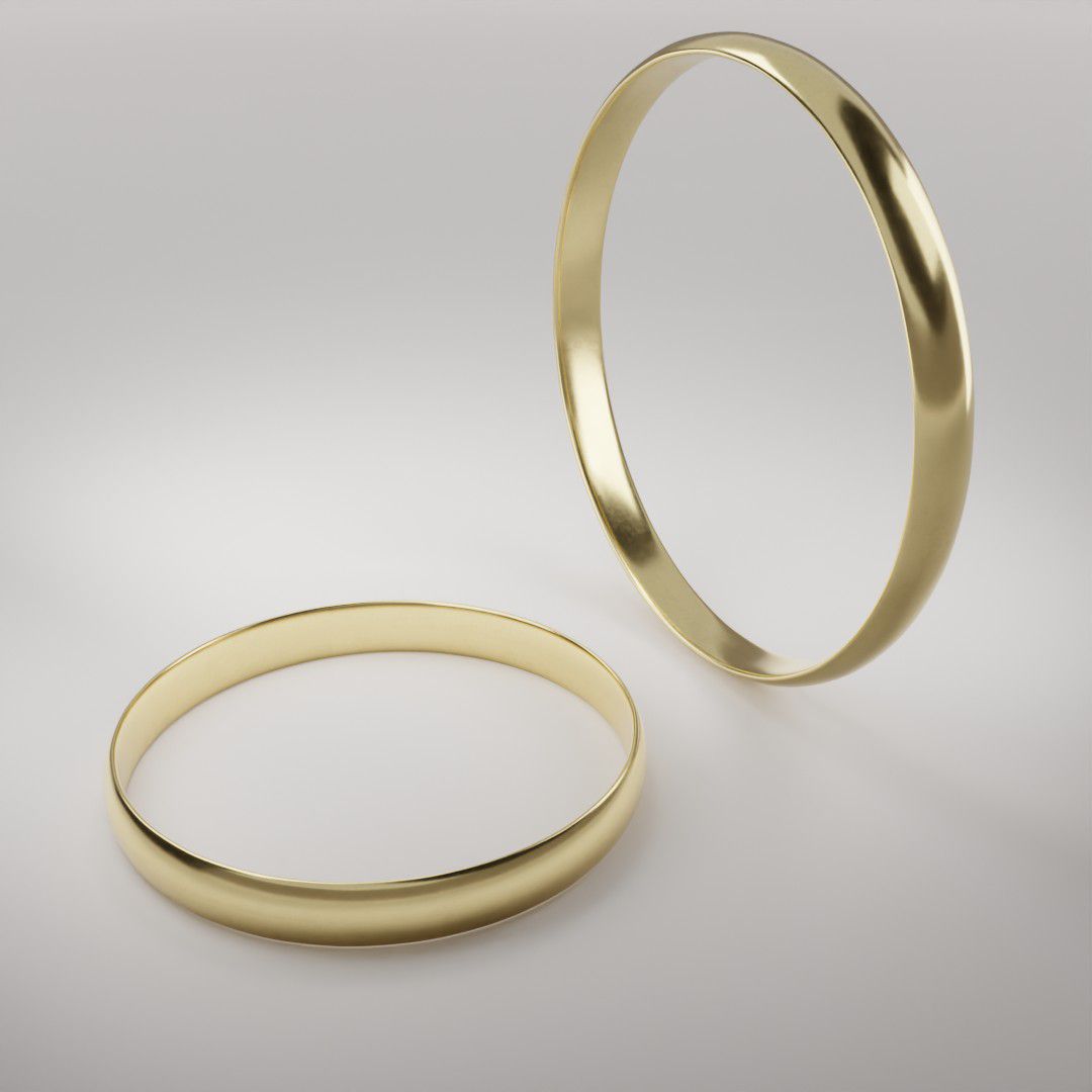 Alianças de noivado casamento em ouro 18k 750 tradicional abauladas tradicionais 2.5mm