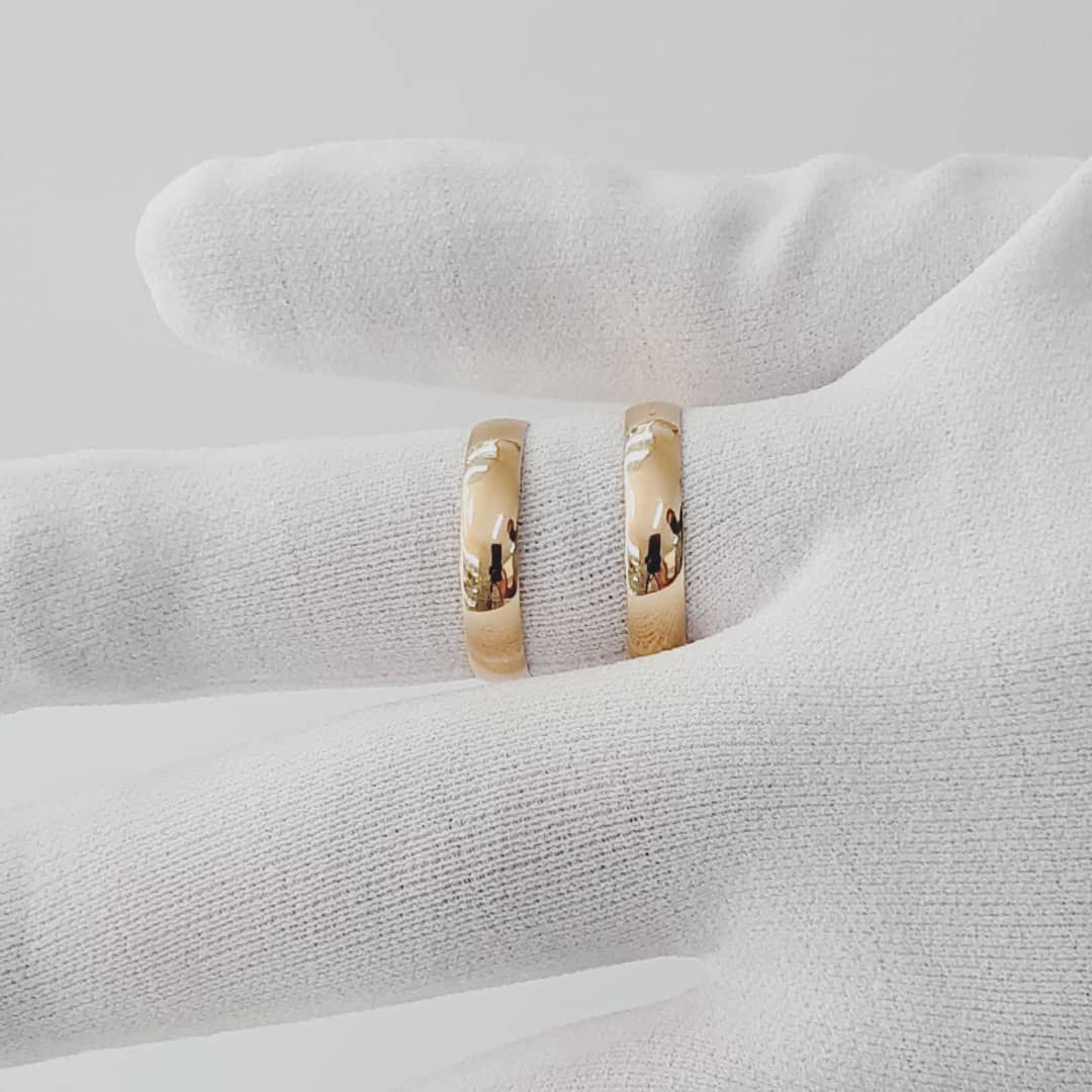 Alianças de noivado casamento em ouro 18k 750 trad...