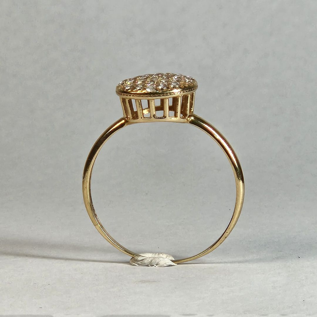 anel galeria cravejado ouro 18K