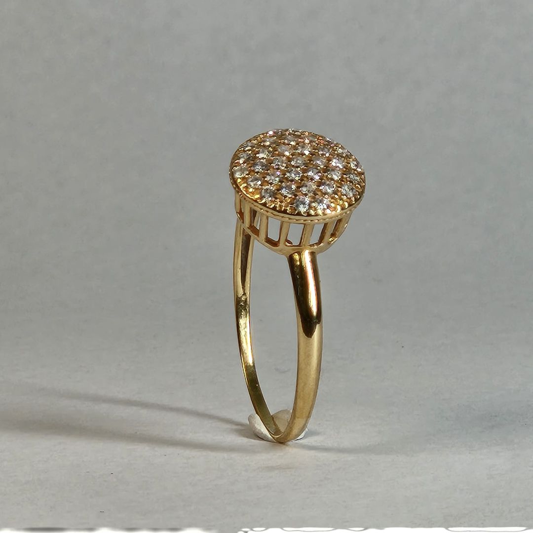 anel galeria cravejado ouro 18K