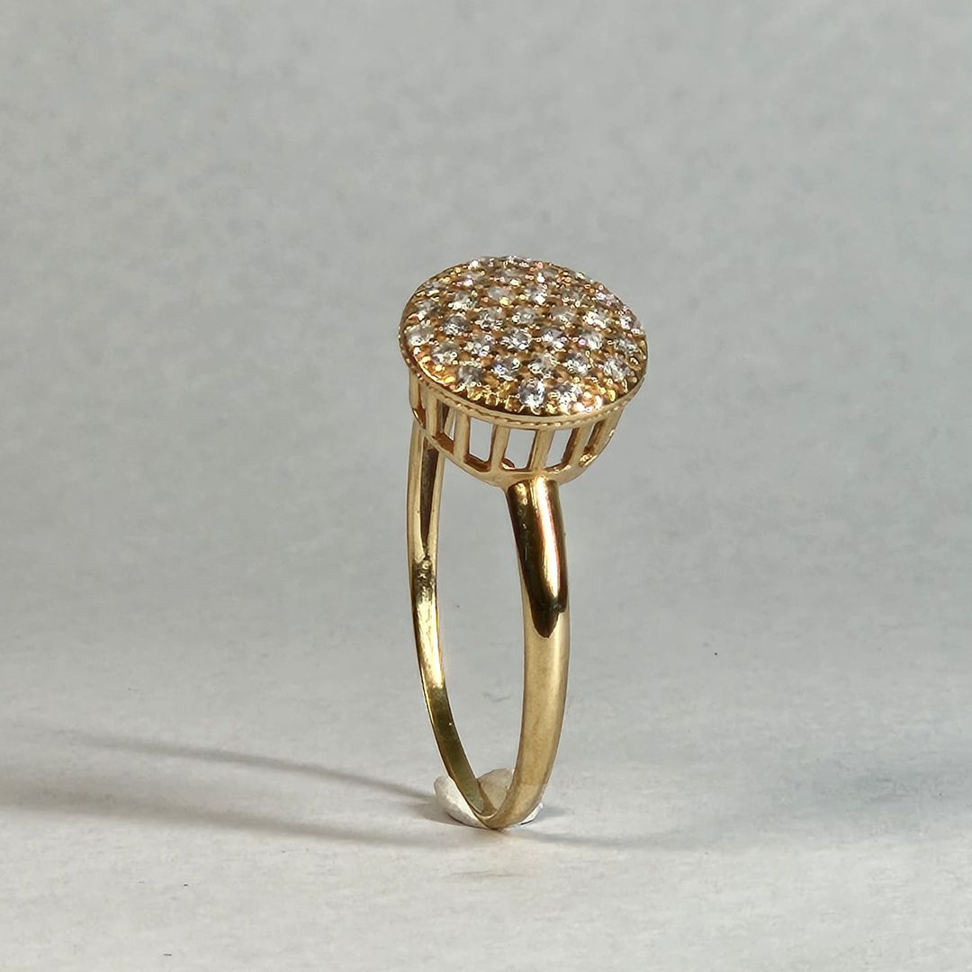 anel galeria cravejado ouro 18K