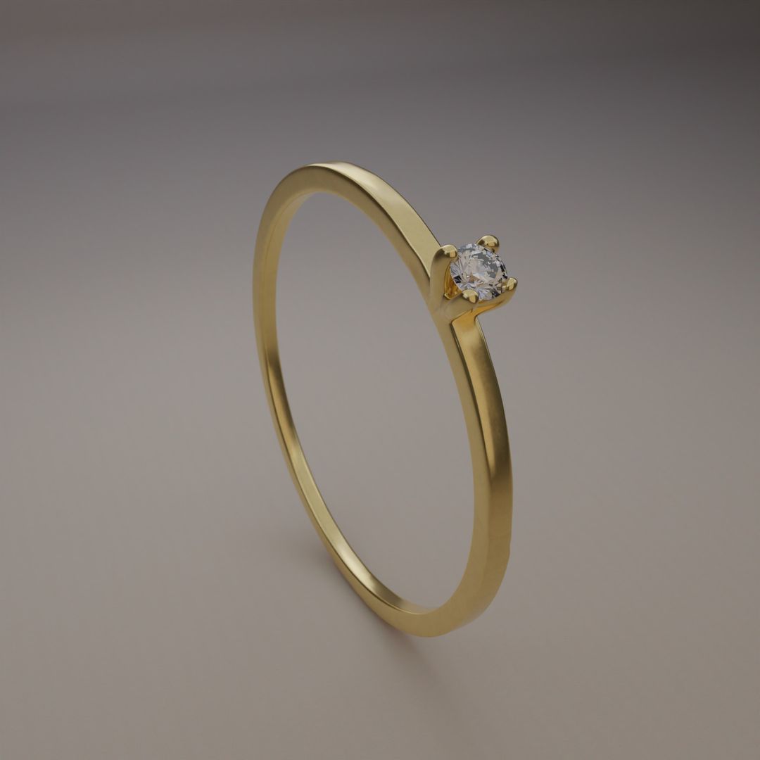 Anel Solitário Tradicional Zirc 2mm