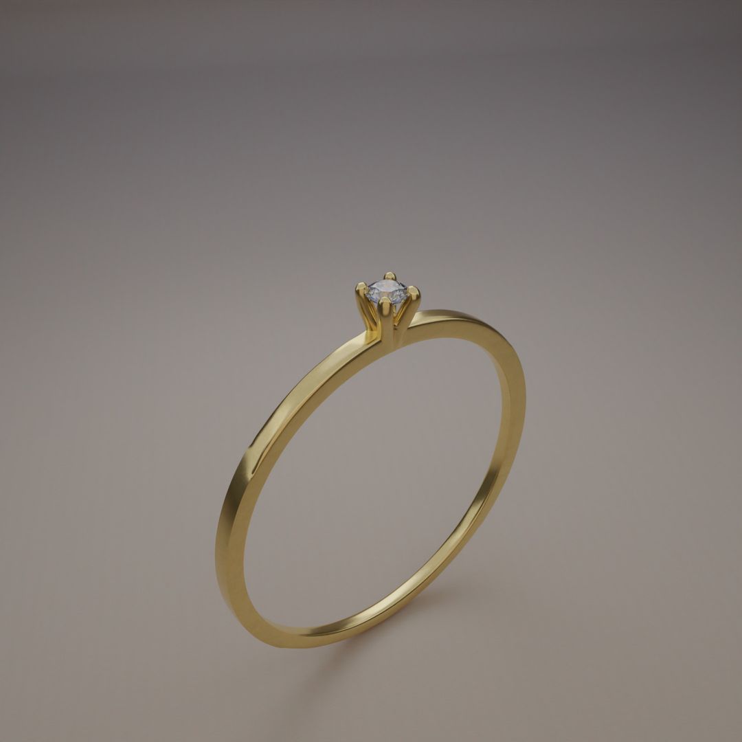 Anel Solitário Tradicional Zirc 2mm