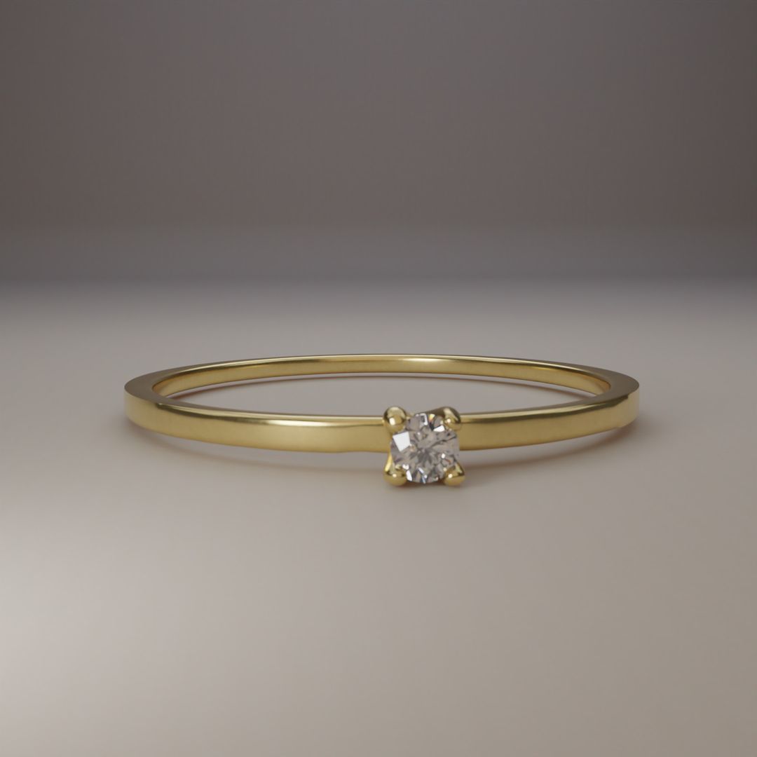 Anel Solitário Tradicional Zirc 2mm