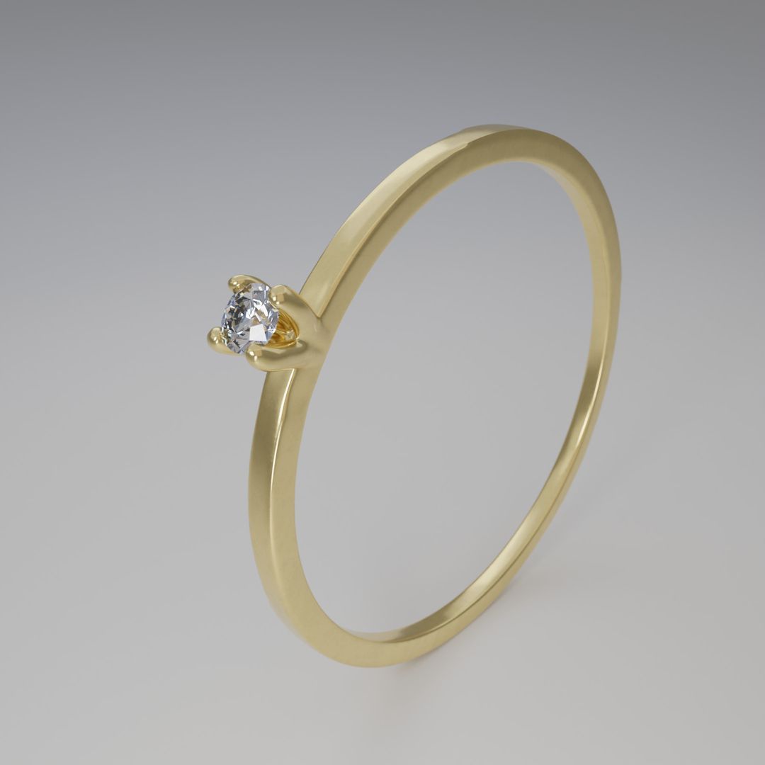 Anel Solitário Tradicional Zirc 2mm