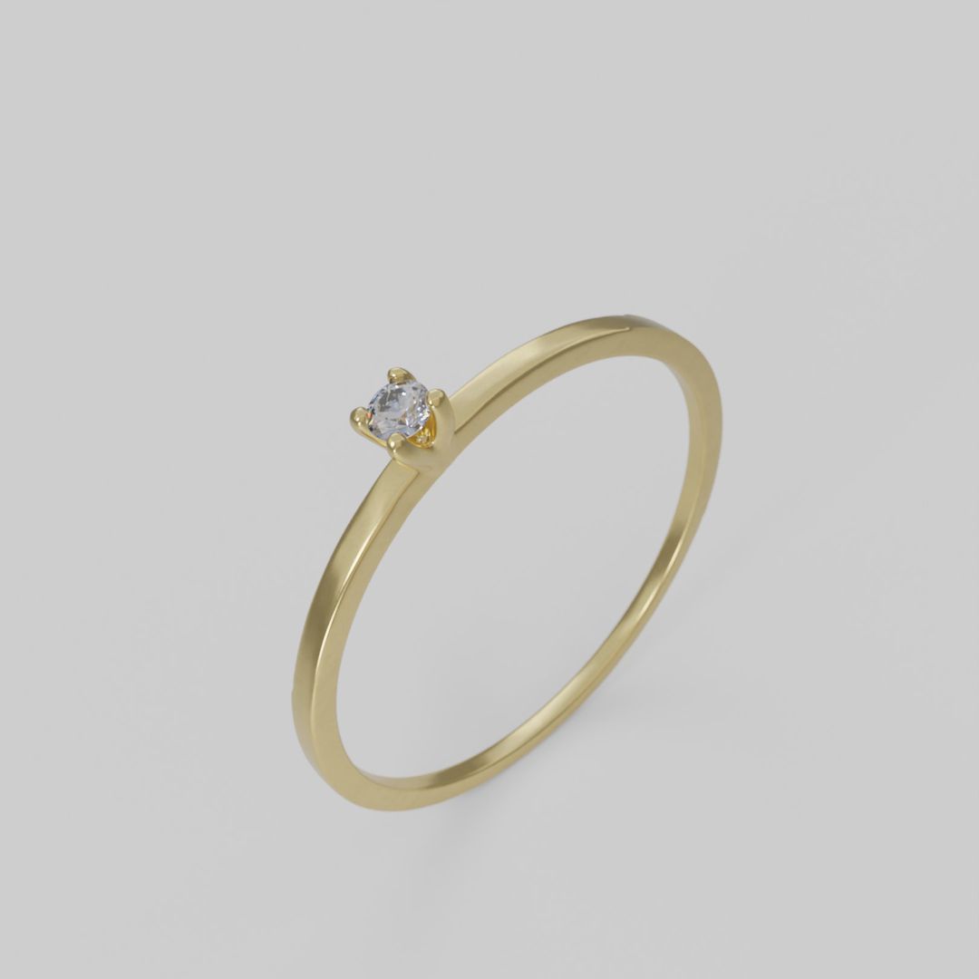 Anel Solitário Tradicional Zirc 2mm