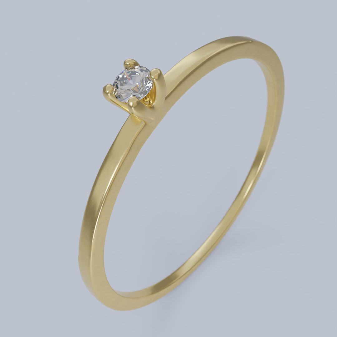 Anel Solitário Tradicional Zirc 2mm