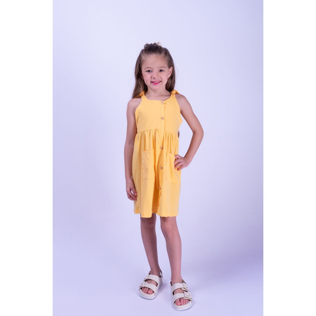 VESTIDO BOTAO- AMARELO 