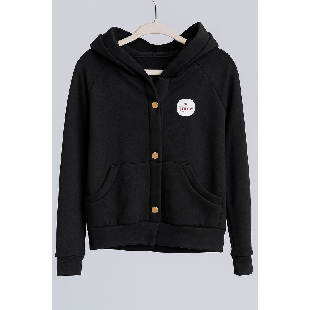 BLUSA MOLETOM CANGURU - PRETO