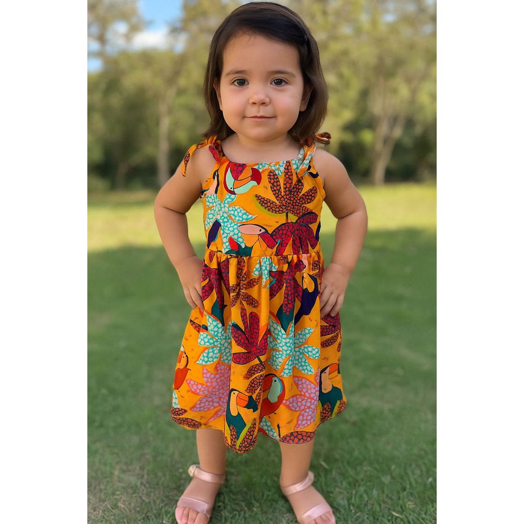 VESTIDO ESTAMPADO - FLORAL TUCANO