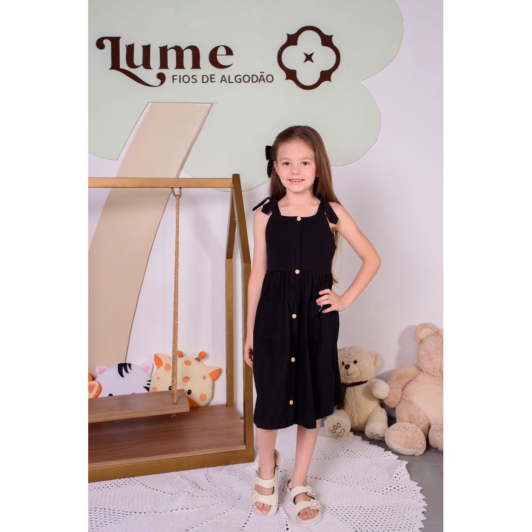 VESTIDO BOTÃO - PRETO 