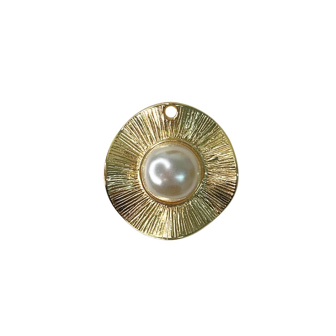 PIngente Orgânico Dourado Com Pérola - 1 Uni - METALVALE BIJU