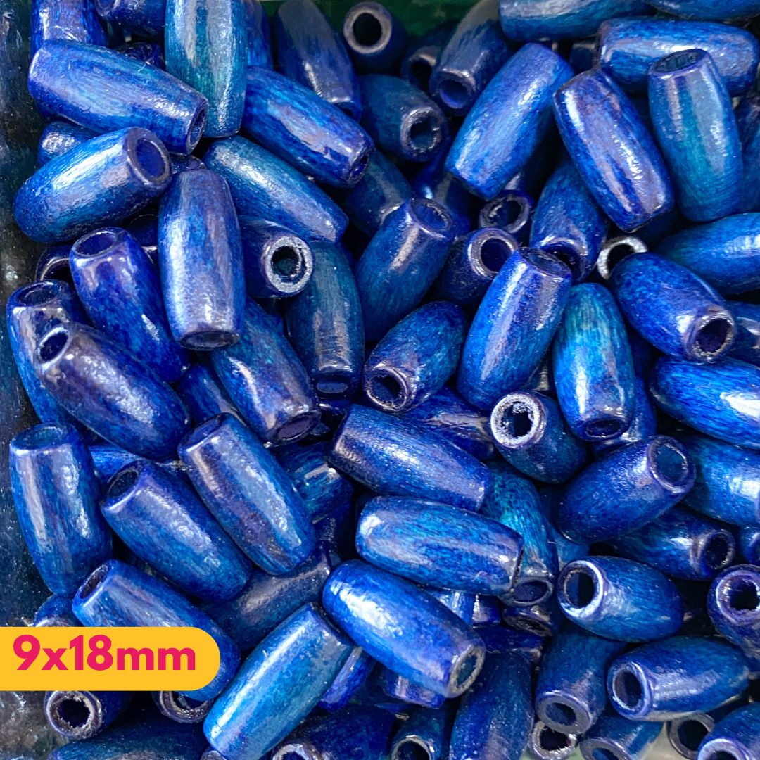 MADEIRAS CANUTILHO COLORIDAS 9X18MM - 30G - 13964 - METALVALE BIJU