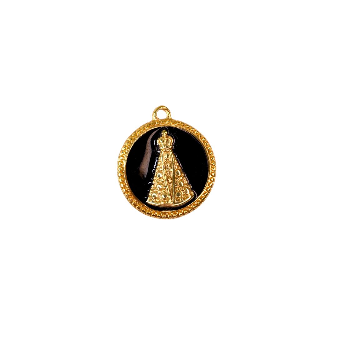 Pingente Nossa Senhora Resinado Preto - 1 unidade - METALVALE BIJU