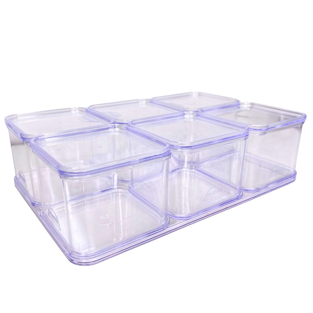 Kit c/ 6 Caixas Organizadoras - 22x14,5x6,4cm - METALVALE BIJU