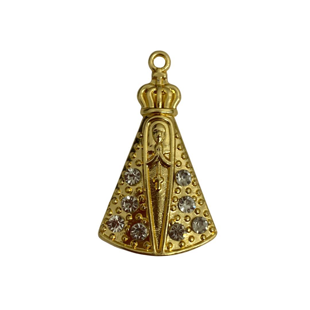 Pingente Nossa Senhora Ouro C/ Strass - 148264 - METALVALE BIJU