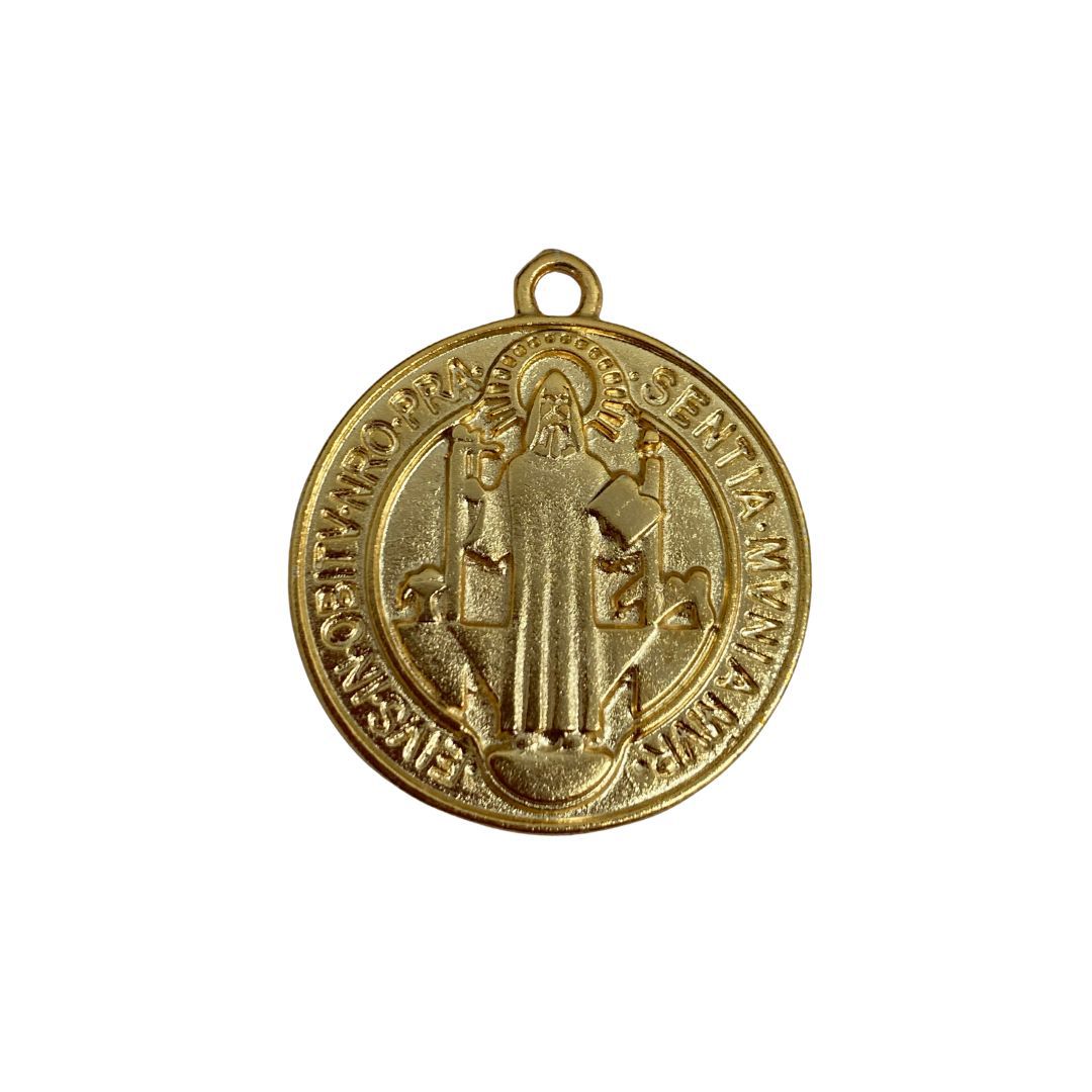 Pingente São Bento Dourado - 21664 - METALVALE BIJU