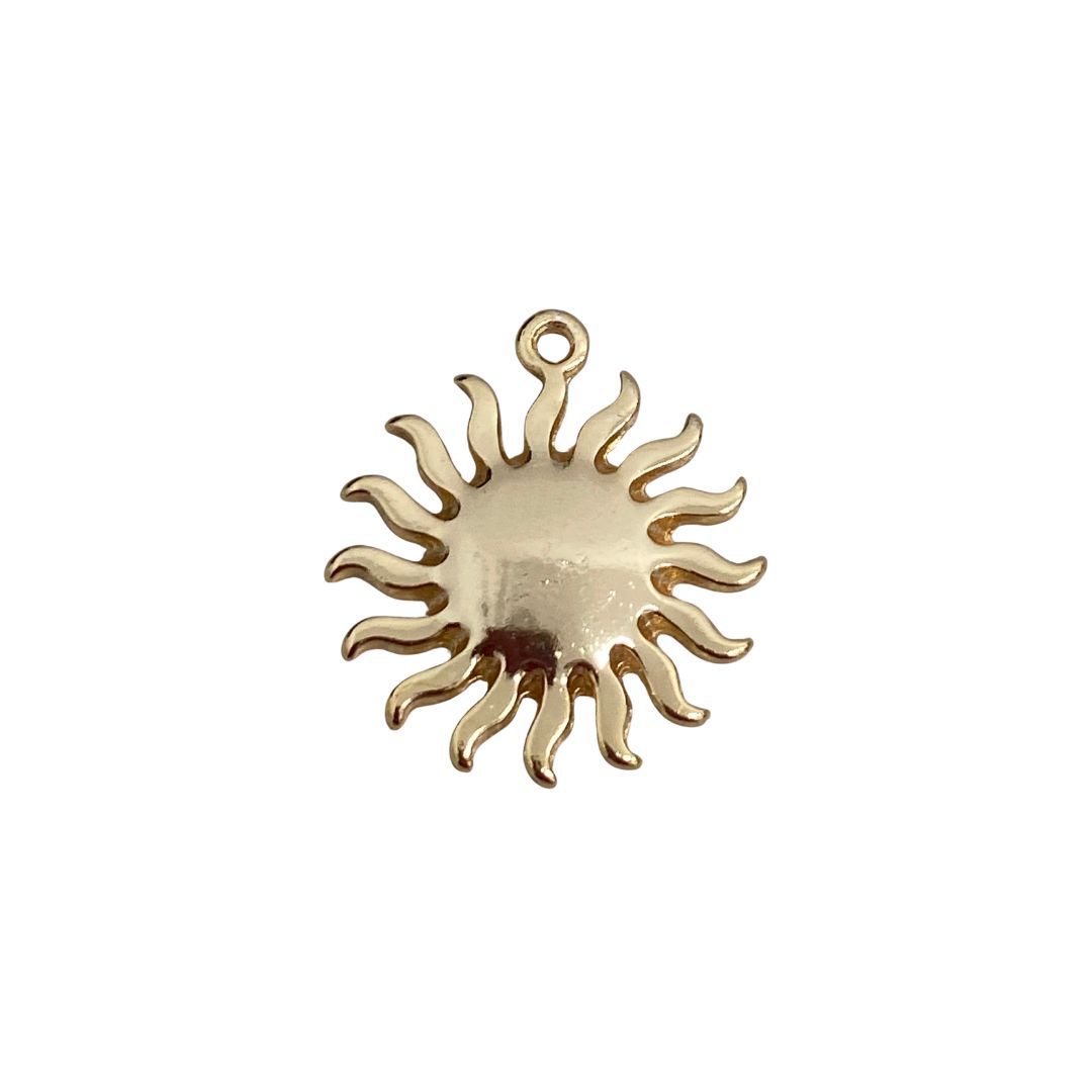 Pingente Grande Sol Dourado Liso - 148438 - METALVALE BIJU