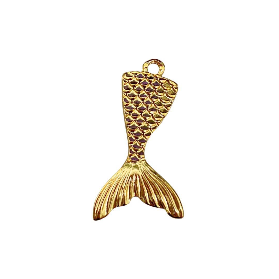 Pingente Calda de Sereia Detalhada Dourada - 14831 - METALVALE BIJU