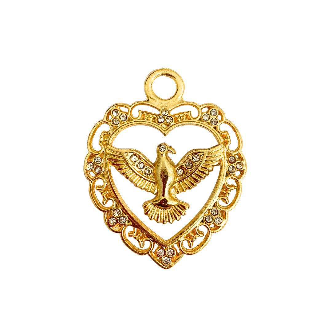 Pingente Espirito Santo Dourado C/ Strass - 18601 - METALVALE BIJU