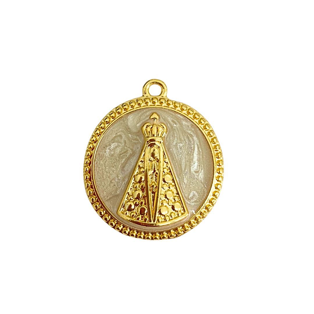 Pingente Resina Nossa Senhora Dourado - 147468 - METALVALE BIJU
