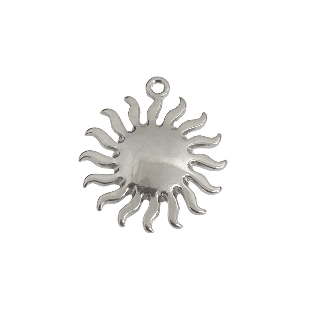 Pingente Grande Sol Niquel Liso - 148377 - METALVALE BIJU
