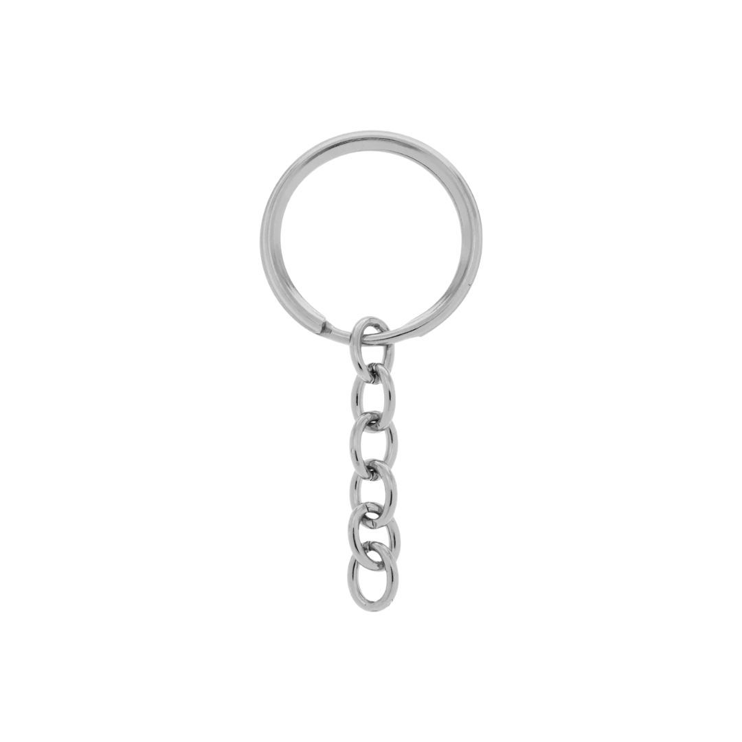 Argola Para Chaveiro Com Corrente Niquel - 10 Unid... - METALVALE BIJU