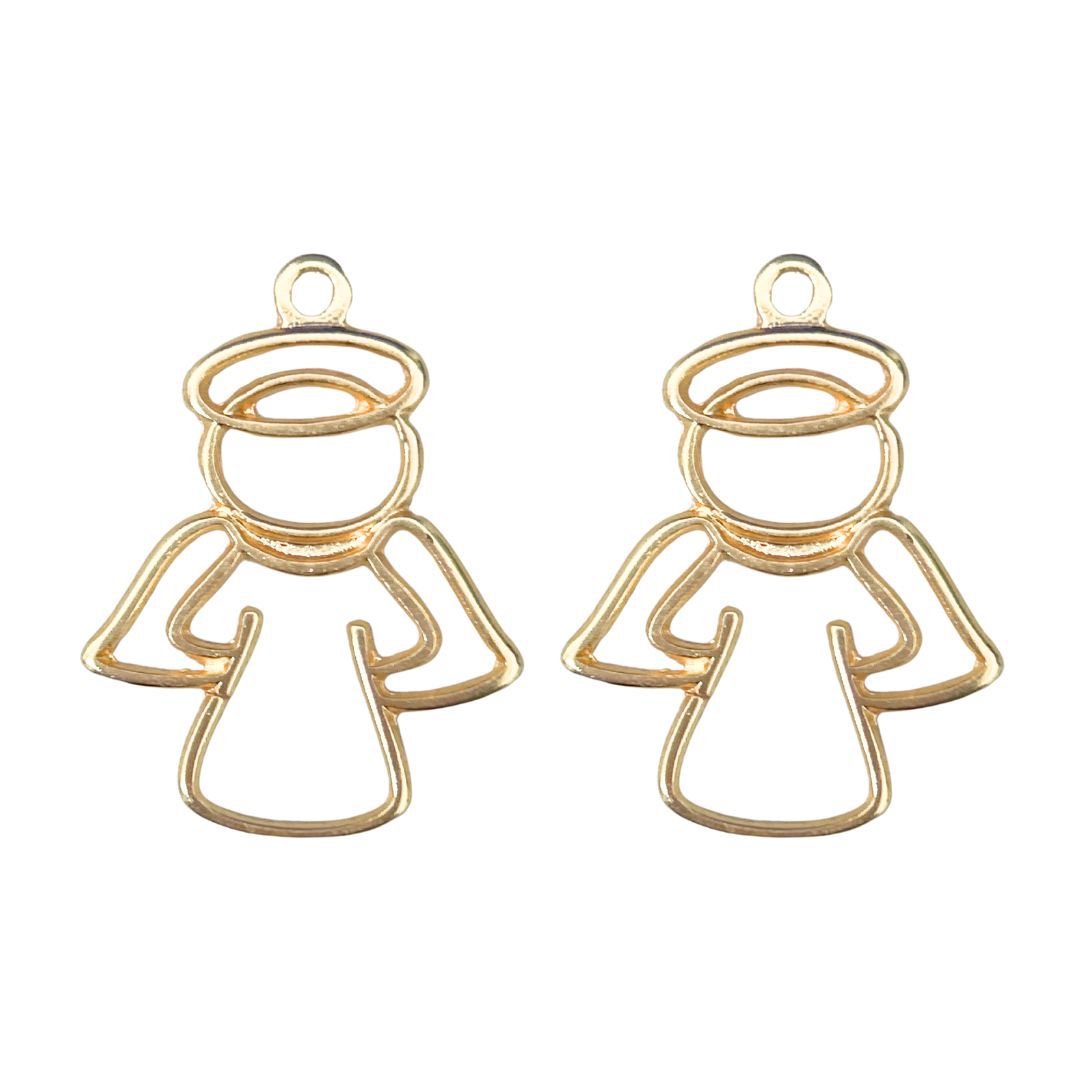 Pingente Anjo Dourado - 2 unidades - METALVALE BIJU