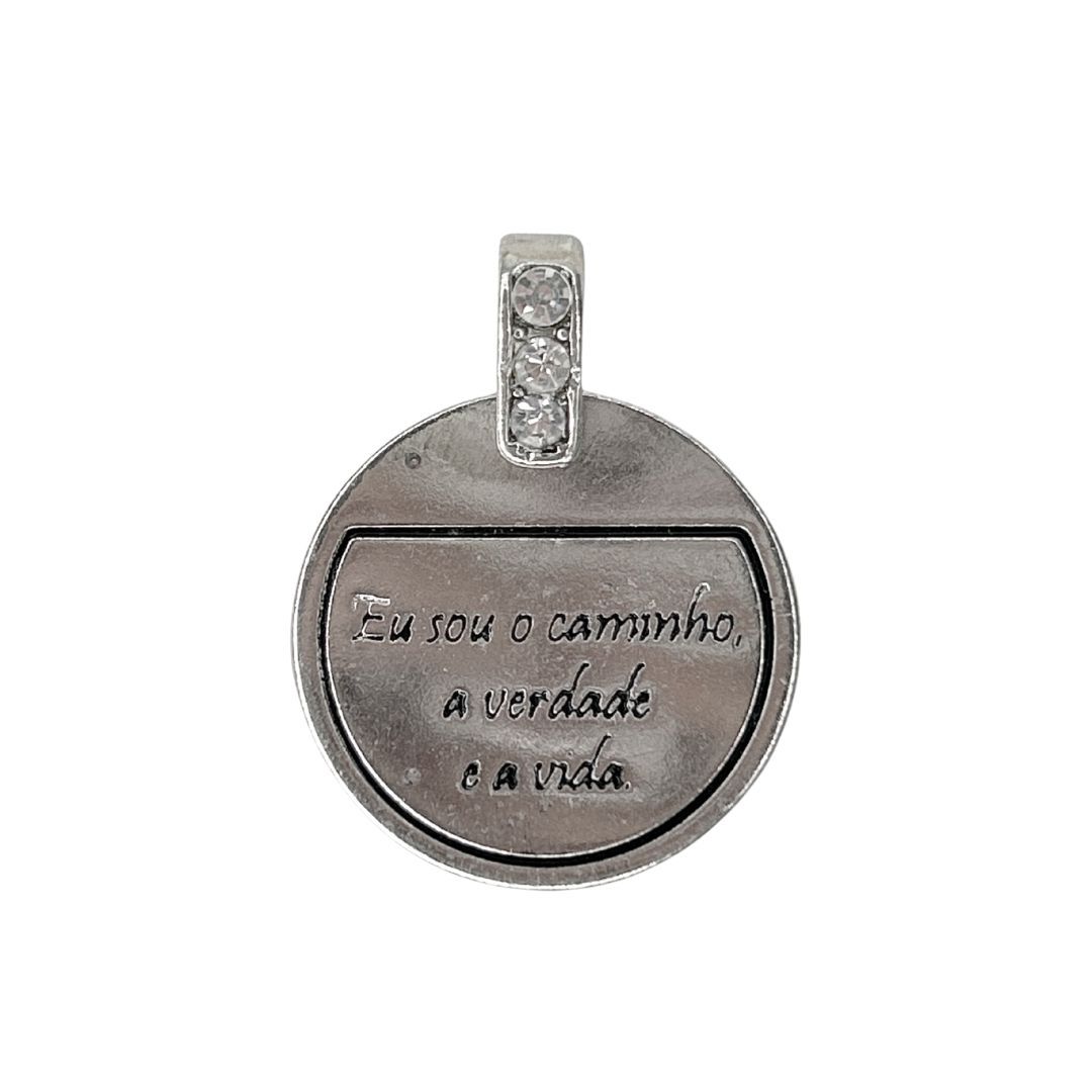 Pingente Medalha Eu Sou O Caminho Niquel - METALVALE BIJU
