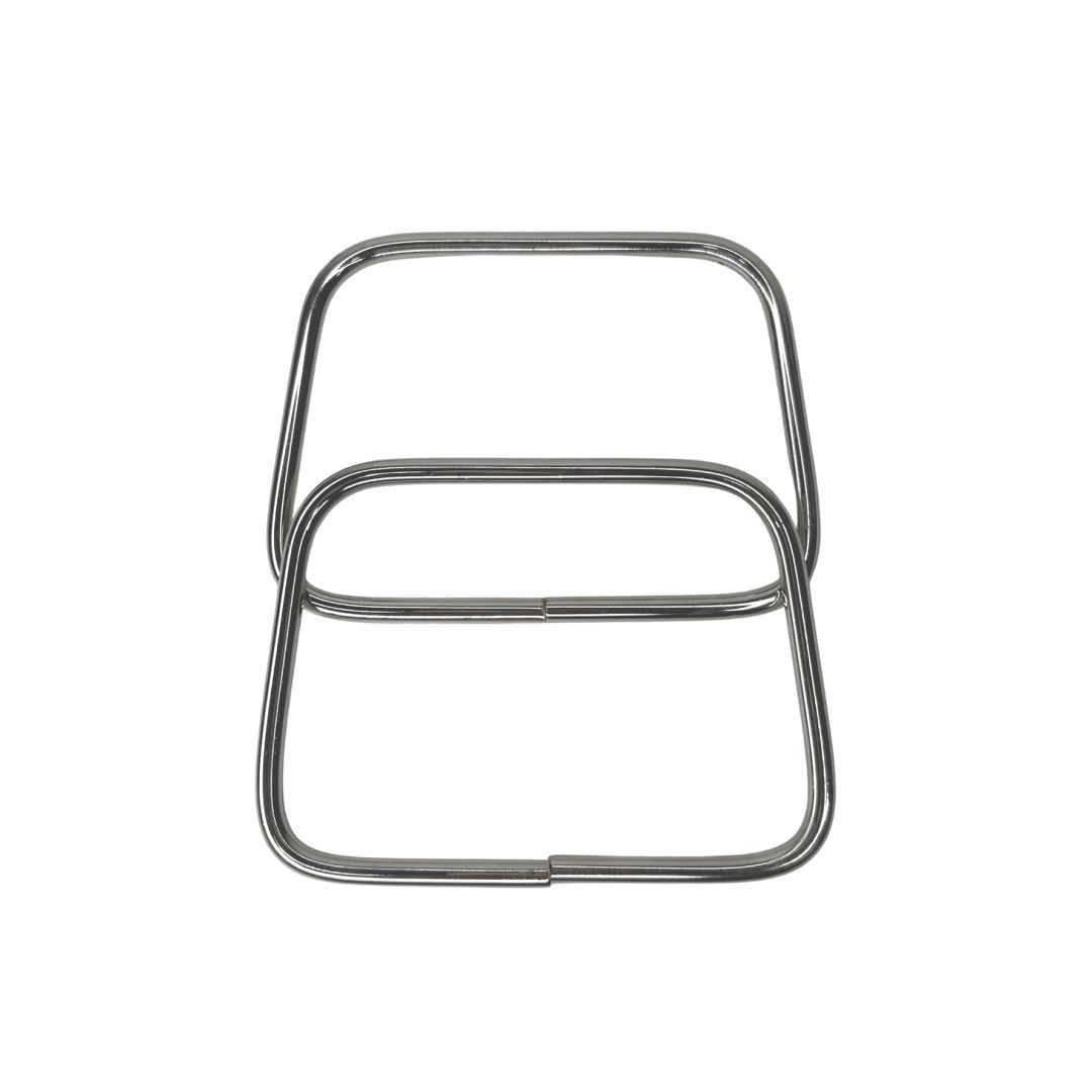 Alça de Metal Retangular Niquel - 149761 - METALVALE BIJU
