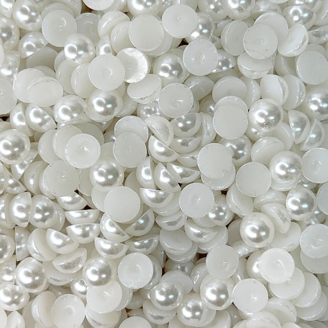 Meia Pérola Branca 8MM - 30g - METALVALE BIJU