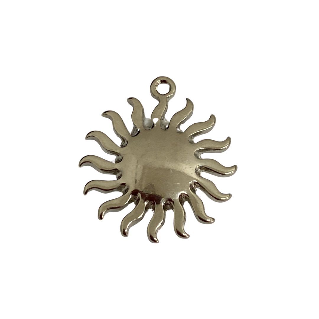Pingente Grande Sol Niquel Liso - 148377 - METALVALE BIJU