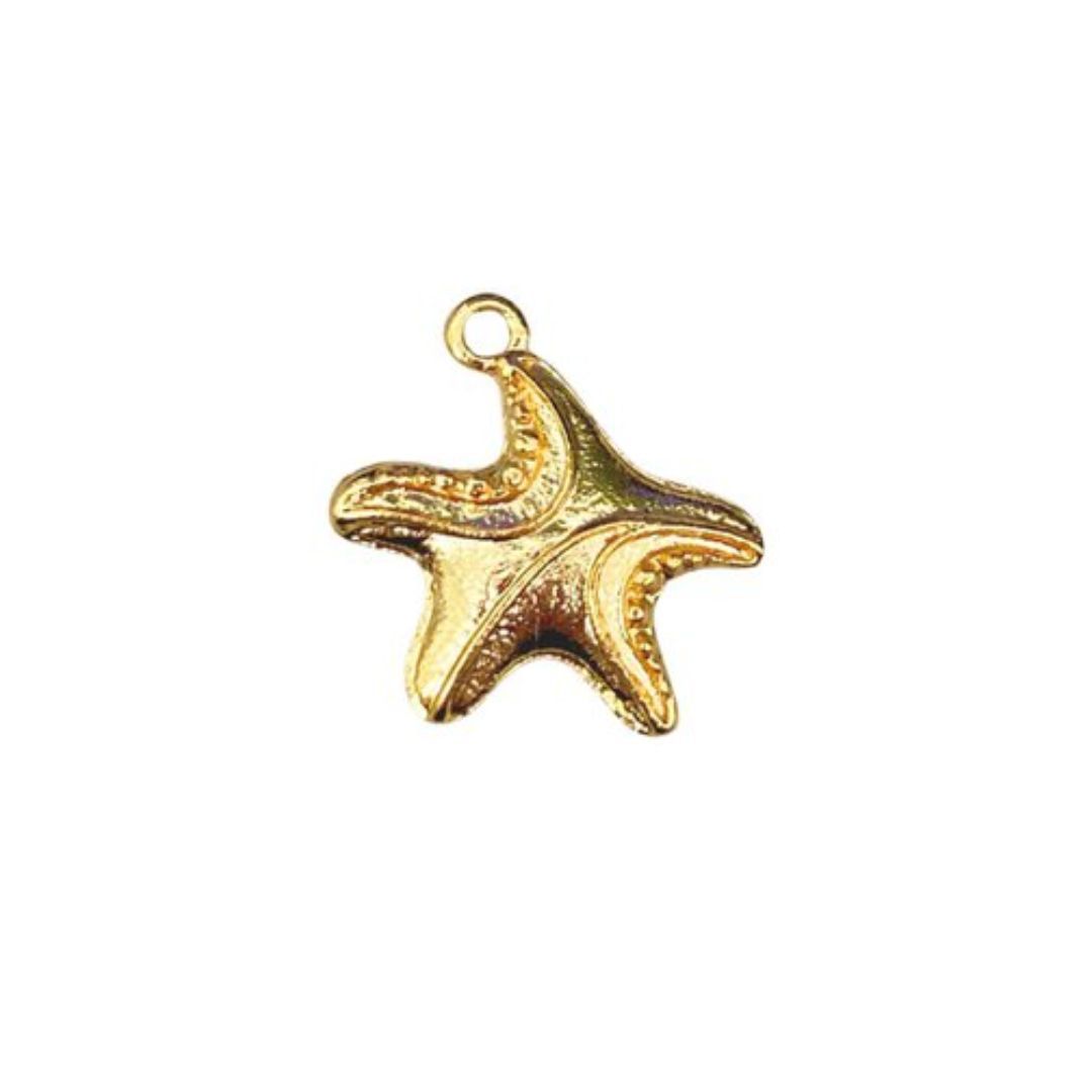 Pingente Estrela do Mar Trabalhada Dourado - 1 Uni... - METALVALE BIJU