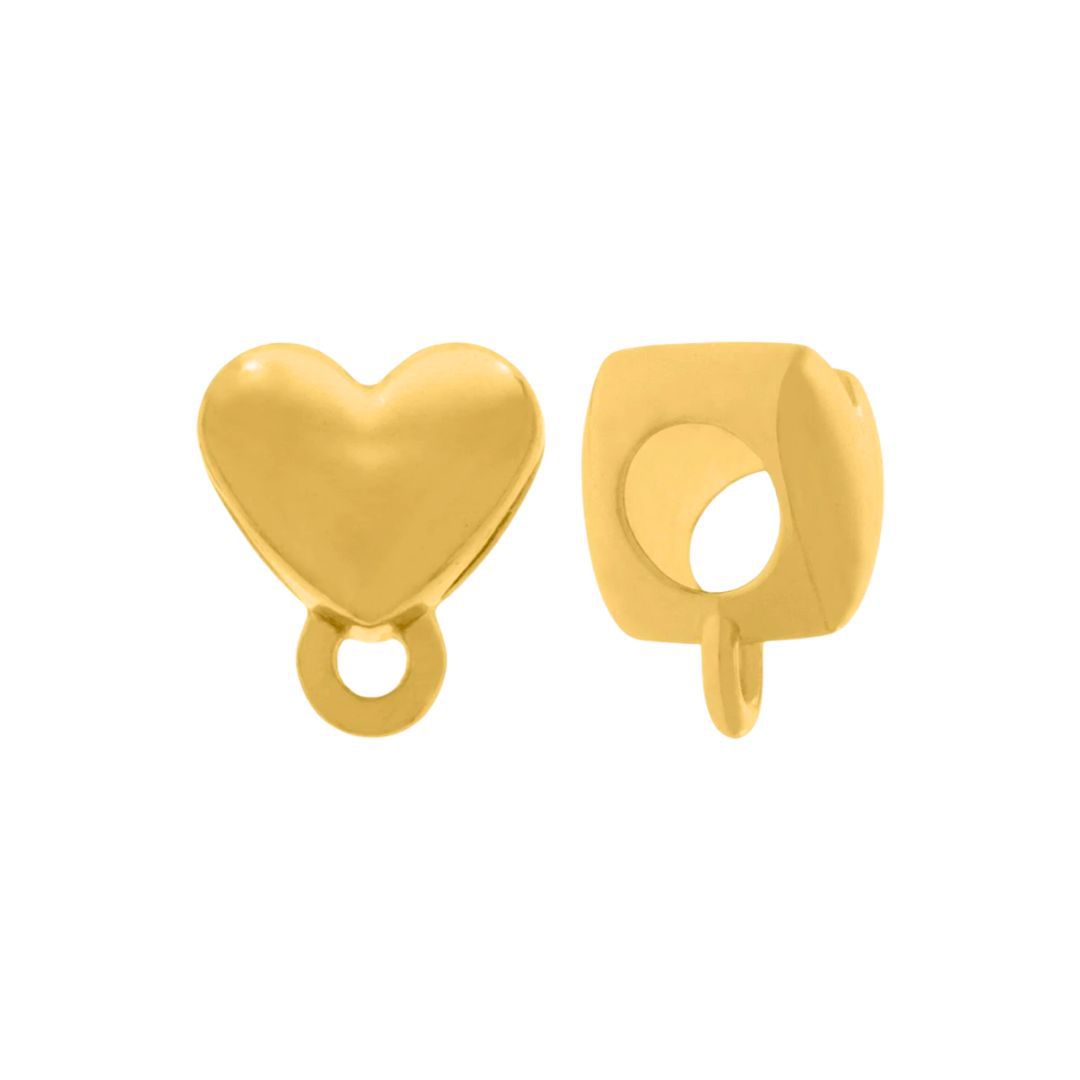 Canequinha Coração Dourado 6MM - 2 Unidades - 1488... - METALVALE BIJU