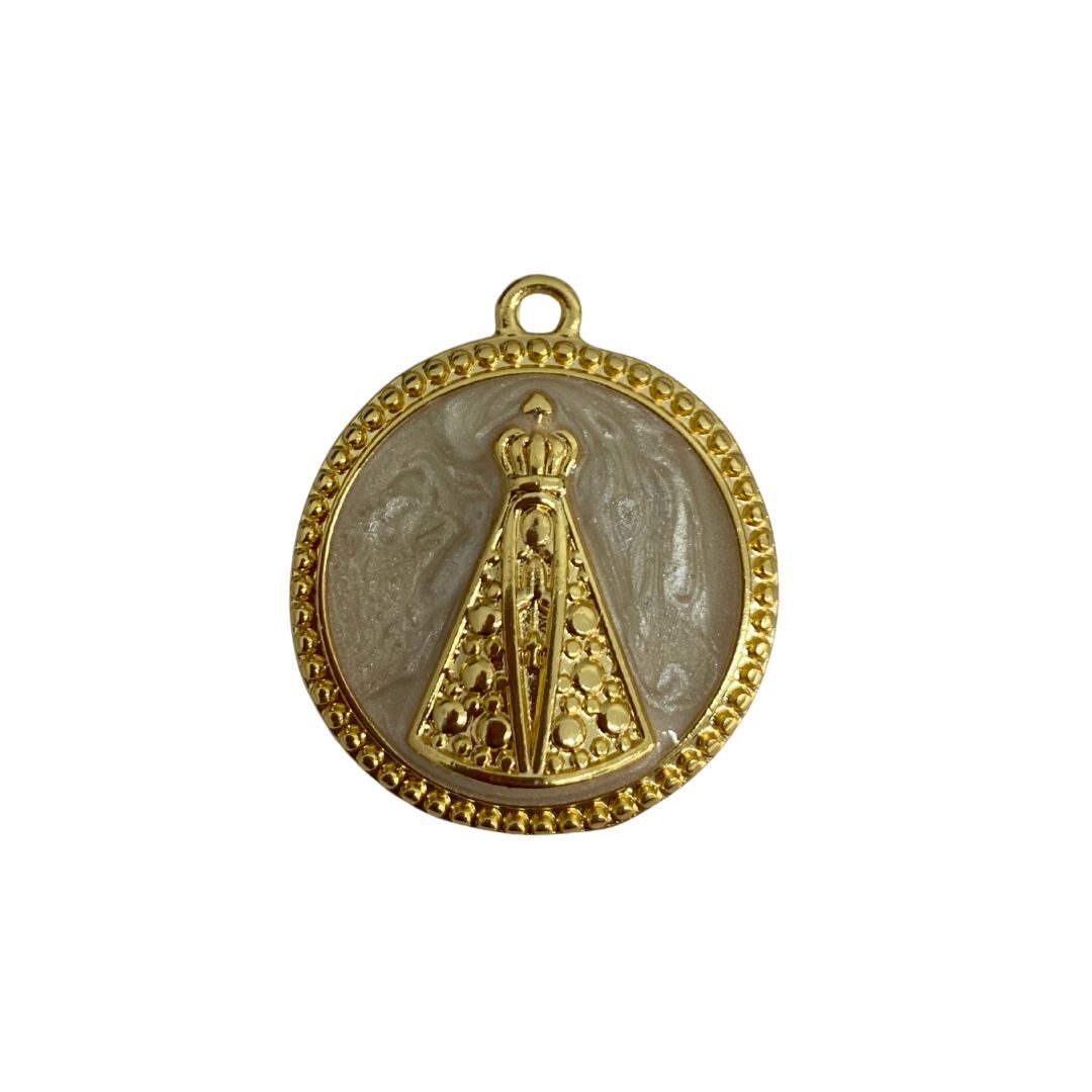 Pingente Resina Nossa Senhora Dourado - 147468 - METALVALE BIJU