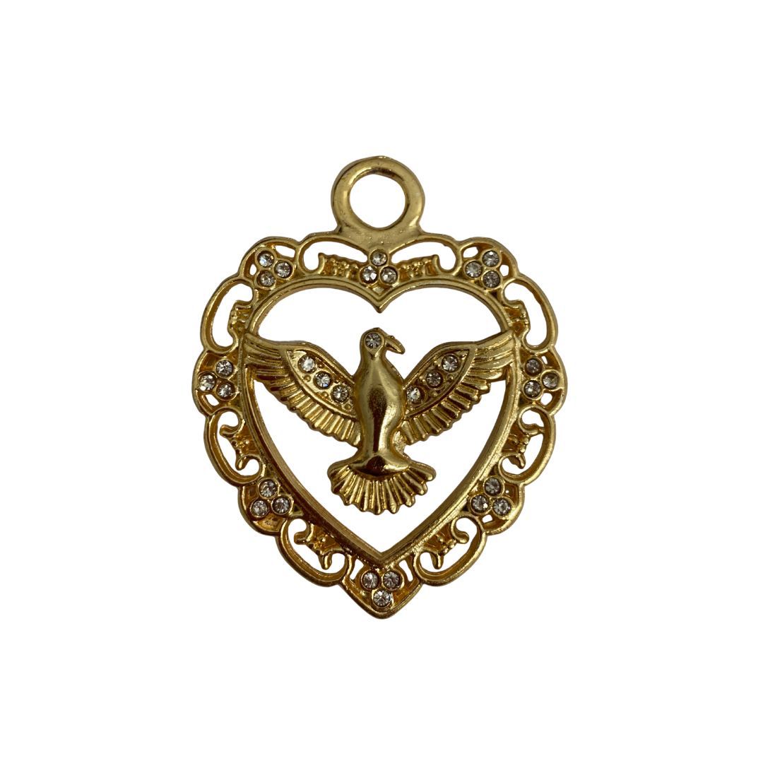 Pingente Espirito Santo Dourado C/ Strass - 18601 - METALVALE BIJU
