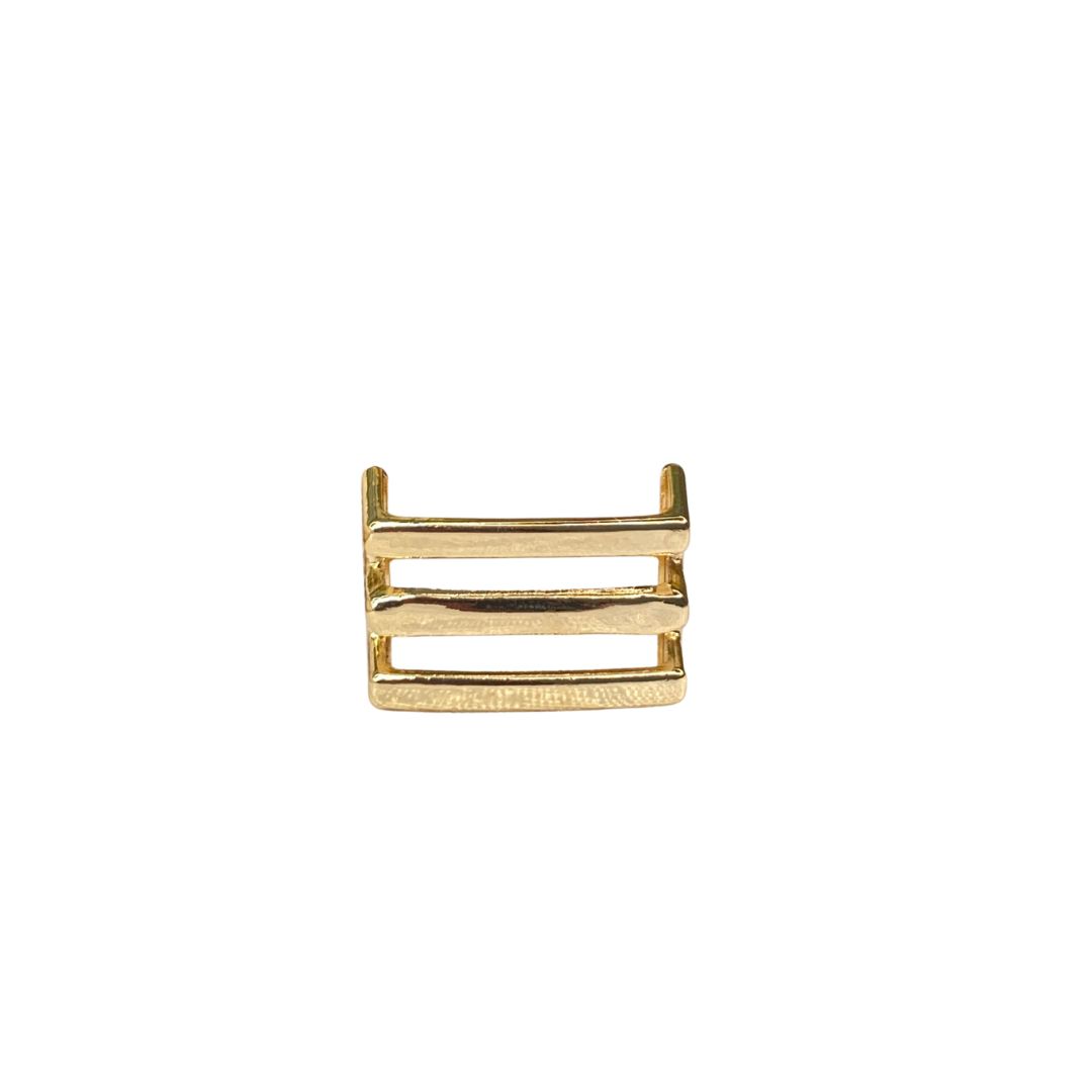 Passador Duas Listras 2x1,5cm Dourado - 2 Unidades - METALVALE BIJU